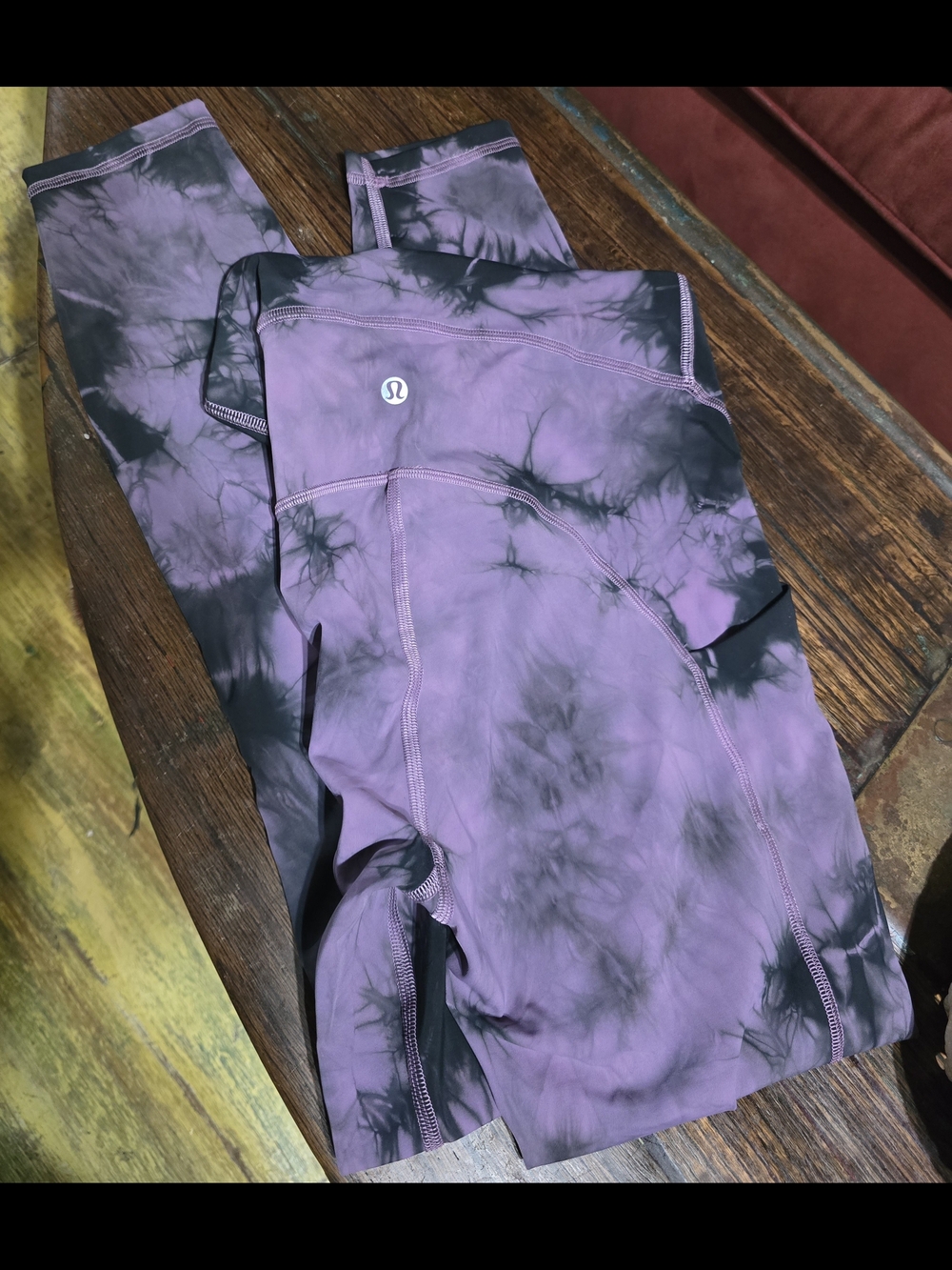 lululemon athletica Purple and Black Tie-Dye Leggings